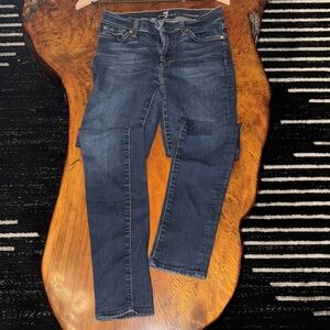 7 For All Mankind Dark Indigo Roxanne Straight Leg Jeans